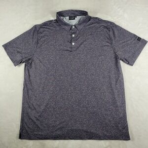 Sunday Swagger‎ Polo Shirt Men's 2XL Gray Polka Dot Performance Stretch Golf